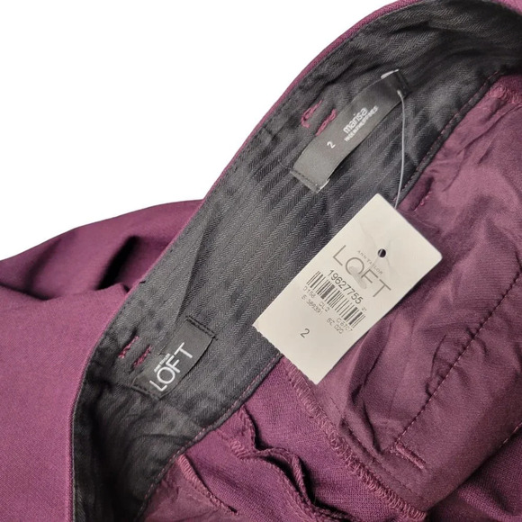 LOFT Purple Wool Blend Marisa Trousers - Picture 5 of 6